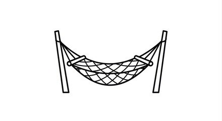 Hammock Line Art Relaxing Summer Design