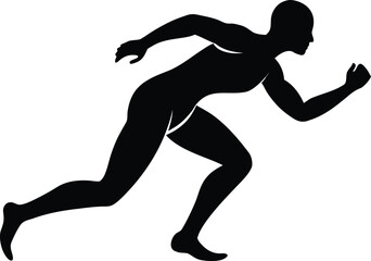 Silhouette of a runner in motion