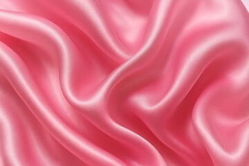 Obraz premium Luxurious flowing pink silk fabric with elegant soft folds and shimmering highlights