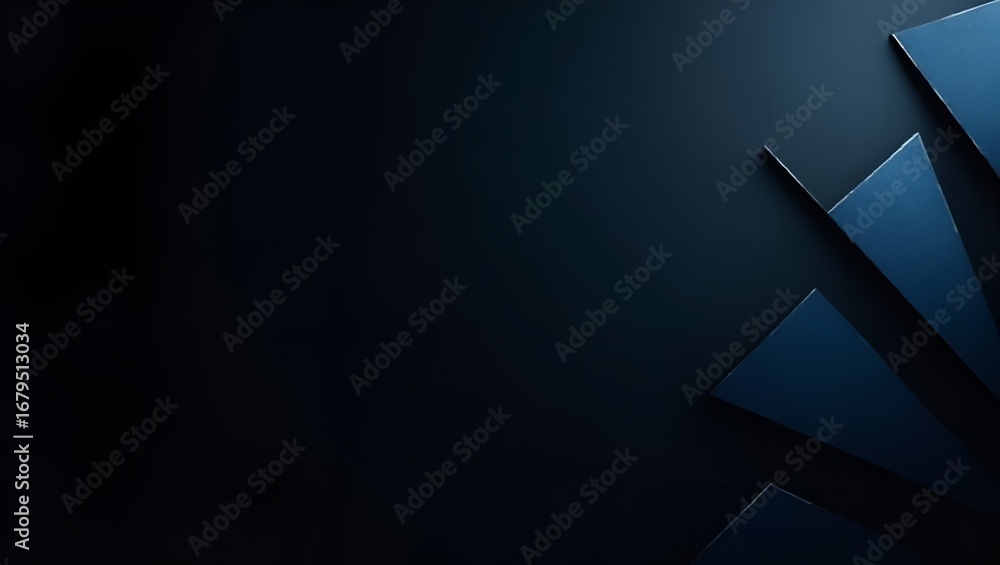 Poster abstract modern gradient – a transition from black to deep blue, intersected with vertical glass-lik