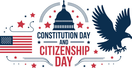 Fototapeta premium Celebrate Constitution and Citizenship Day with patriotic symbols and national pride