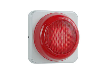 Red emergency button, square white frame