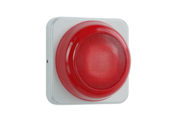 Red emergency button, square white frame