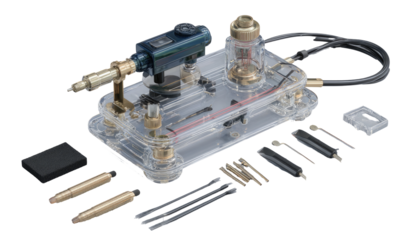 Transparent crafting tool kit with various attachments