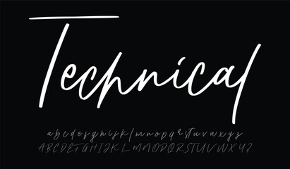 Technical Signature Branding Font. Elegant Script Signature Font for Wedding Invitations, Business Branding, and Fashion Projects . vector illustration 
