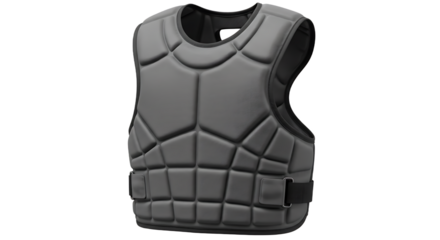 Grey Padded Catcher's Chest Protector Protective Vest Isolated Transparent Background