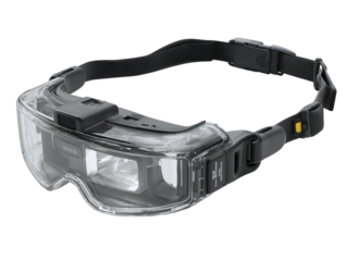 Industrial safety glasses with integrated camera and light