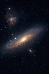 Fototapeta premium Andromeda Galaxy Space Photography with Stars and Nebula