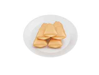 hash brown icon 3d illustration render