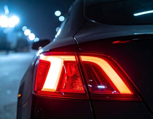 Dark car taillights at night
