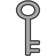 gray vintage key icon