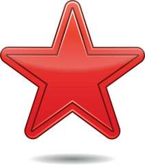 Red star. Green Christmas star isolated on white background. Nice illustration of a 3d look Red star on white background. Star vector collection.