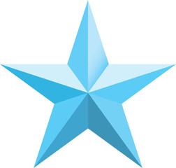 Blue star. Blue Christmas star isolated on white background. Nice illustration of a 3d look Blue star on white background. Star vector collection.	