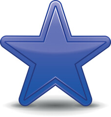 Blue star. Blue Christmas star isolated on white background. Nice illustration of a 3d look Blue star on white background. Star vector collection.	