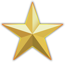 Obraz premium Gold star. Golden Christmas star isolated on white background. Nice illustration of a 3d look Gold star on white background. Star vector collection.