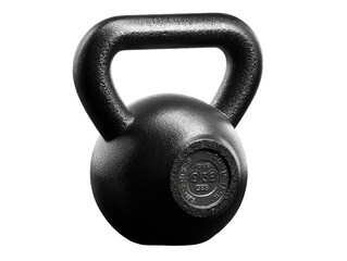 Black kettlebell, heavy, round weight, handle