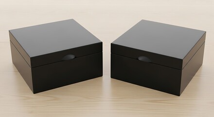 Pair of Stylish Black Speaker Boxes.