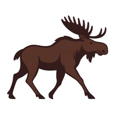 Obraz premium vector illustration of a moose in side profile (2)