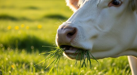 Cow Grazing in a Field.