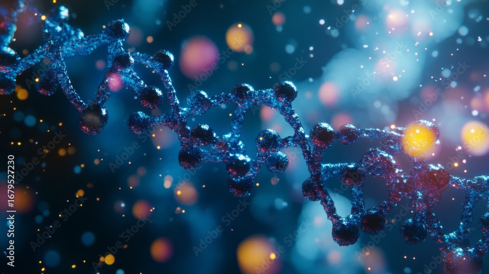 Aufkleber exploring the structure of dna molecule model in a scientific laboratory environment from an elevate