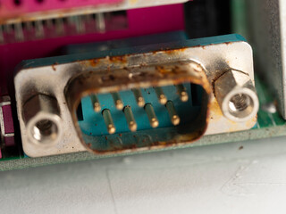 Close up of PC motherboard.