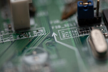 Close up of PC motherboard.