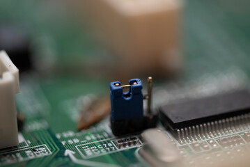 Close up of PC motherboard.
