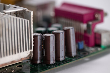 Close up of PC motherboard.