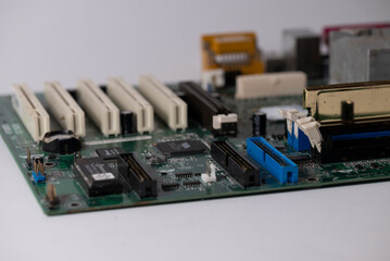 Close up of PC motherboard.