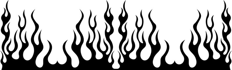Fire flame flat icon. Bonfire silhouette logotype. Burning flame icons isolated on transparent background. Campfire element vector illustration. Hot energy symbol for graphic design. Blaze pictogram