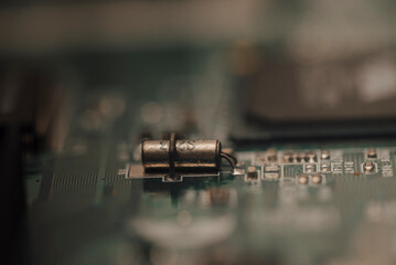 Close up of PC motherboard.