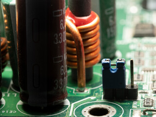 Close up of PC motherboard.
