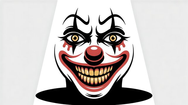 creepy clown face inspired by horror themes, halloween concept, Halloween Scary Clown Face Mask, created with generative ai