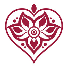 Modern Heart with Mandala Floral Ornamental Vector Design