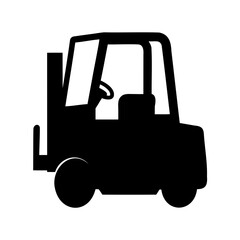 Simple black and white forklift outline ideal for logo design or clip art