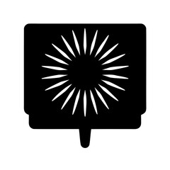 Stylized Sun Rays in a Geometric Rectangular Frame, Striking Black and White