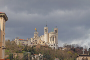 Chapel and basilica above town. Lyon, France