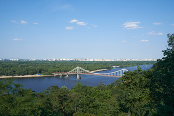 bridge over Dnipro river in Kyiv Ukraine