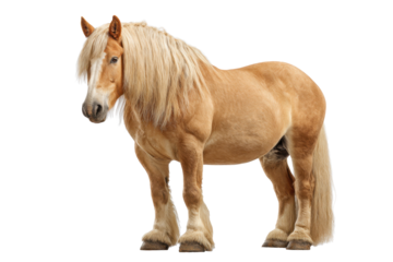 Cream Draft Horse on Transparent Background