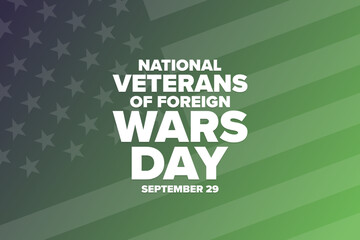 National Veterans Of Foreign Wars Day. VFW. September 29. Holiday concept. Template for background, banner, card, poster with text. Vector EPS10 illustration.