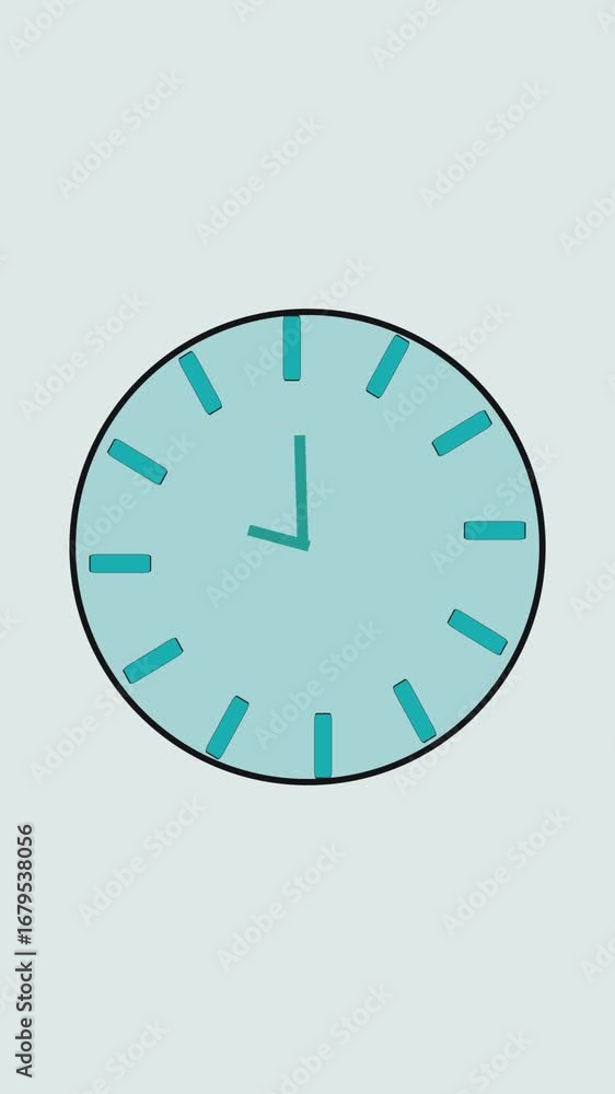 Poster circular clock animation depicting time passing vertical video. digital circular clock animation dis