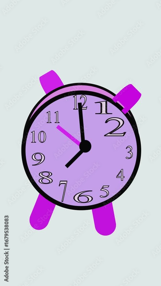Poster animated modern circular clock with sci-fi style design vertical video. simple illustrated clock des