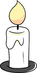 Lit Candle Cartoon Illustration
