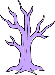 Purple Bare Tree Illustration