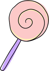 Pink Swirl Lollipop Sweet Candy Treat