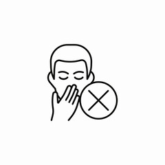 avoid sneezing openly icon sign vector