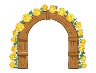 Picturesque Autumn Archway with a Rolling Hill and Blue Sky, Great for Nature-Inspired Art
