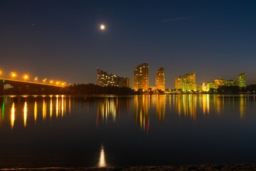 bridge over Dnipro river in Kyiv Ukraine