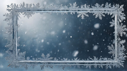 Frozen Frame A Winter Wonderland Snowflakes Border Design