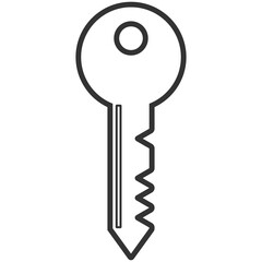 black outline key icon